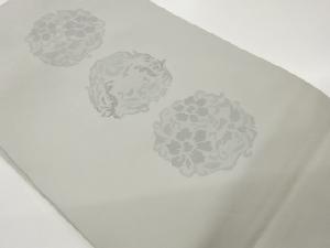 塩瀬花輪に鳳凰模様刺繍名古屋帯